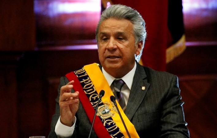 Ecuador's President Lenin Moreno addresses to the nation during Independence day celebrations at the National Assembly in Quito, Ecuador May 24, 2018 Ecuador's President Lenin Moreno