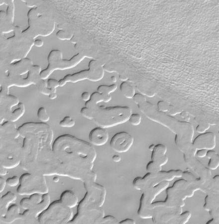 South Polar Swiss Cheese Terrain Mars polar ice
