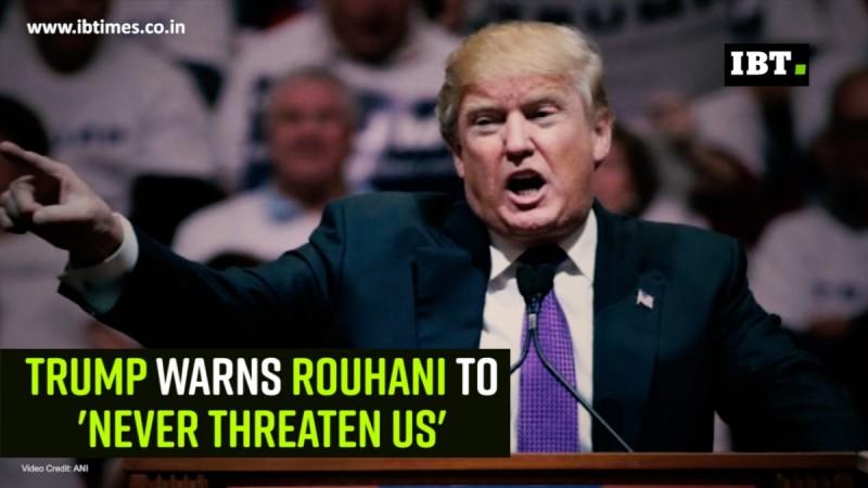 Trump Trump warns Rouhani to 'never threaten US'