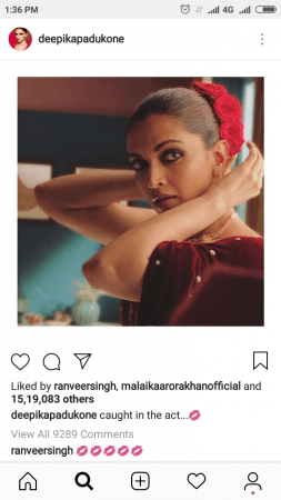 Deepika Padukone and Ranveer Singh PDA on Instagram Deepika Padukone and Ranveer Singh PDA on Instagram
