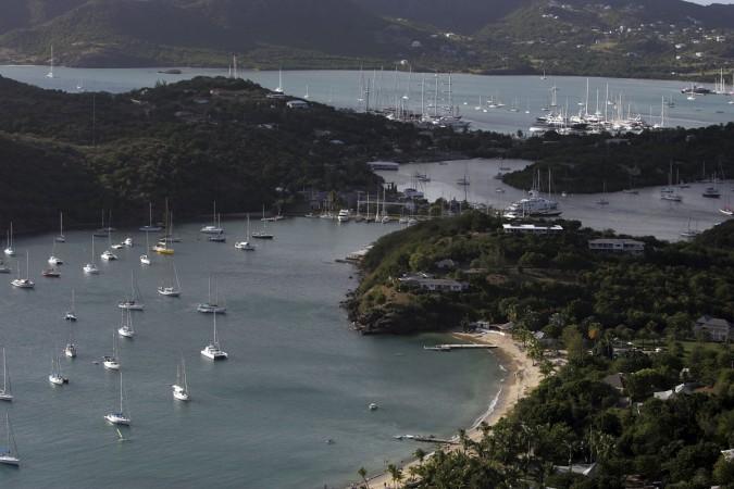 Boats sit at their anchors in Antigua Antigua
