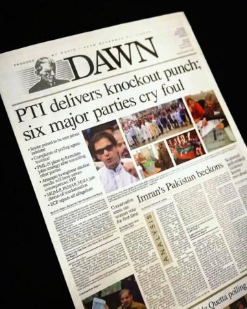 Dawn front page pakistan general elections