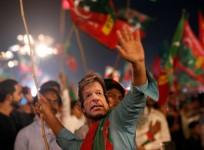 PTI supporter celebrates ahead of Pakistan elections