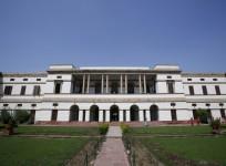 A rear view of the Nehru memorial museum and library in New Delhi
