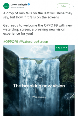 Oppo F9 teased in Malaysia Oppo F9 teased in Malaysia