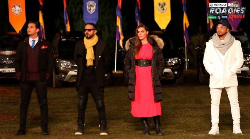 MTV Roadies Xtreme - Gang leaders Prince Narula, Nikhil Chinapa, Neha Dhupia, Raftaar MTV Roadies Xtreme