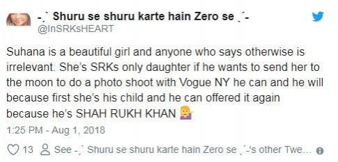 Tweets on Suhana Khan. Tweets on Suhana Khan.