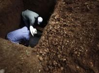 Digging a grave