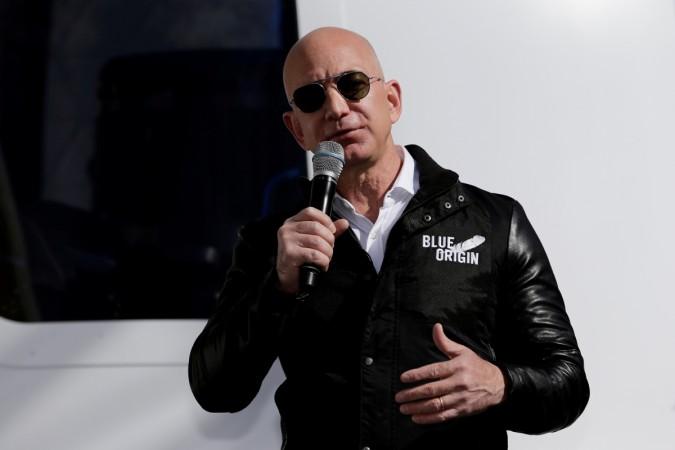 Jeff Bezos Blue Origin: Successful New Shepard Test Flight Brings Amazon Boss Closer to Space Tourism Jeff Bezos addresses the media about the New Shepard rocket booster