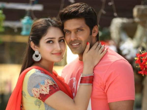 Arya and Sayyeshaa in Ghajinikanth. Ghajinikanth