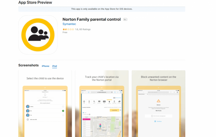 Norton Family parental control, kids safety, mobile app