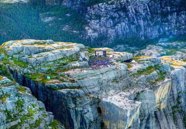 A special screening of Mission: Impossible- Fallout at Pulpit Rock, Norway Fallout screening at Pulpit Rock