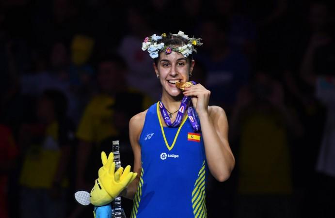 Carolina Marin became the first women's singles player to win three world championships gold medals. Carolina Marin