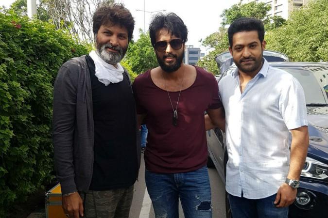 Trivikram Srinivas, Aadarsh Balakrishna and Jr NTR Trivikram Srinivas, Aadarsh Balakrishna and Jr NTR