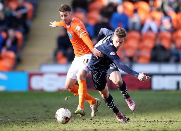 Ornaldi (left) playing for Blackpool FC Andrea Orlandi