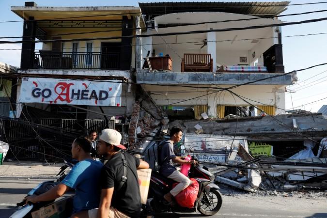 The aftermath of the earthquake on Pemenang Indonesia earthquake