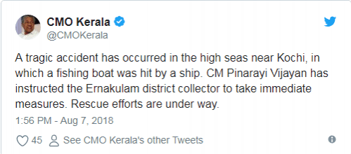 CMO kerala tweet