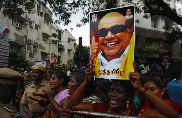 DMK supporters. karunanidhi