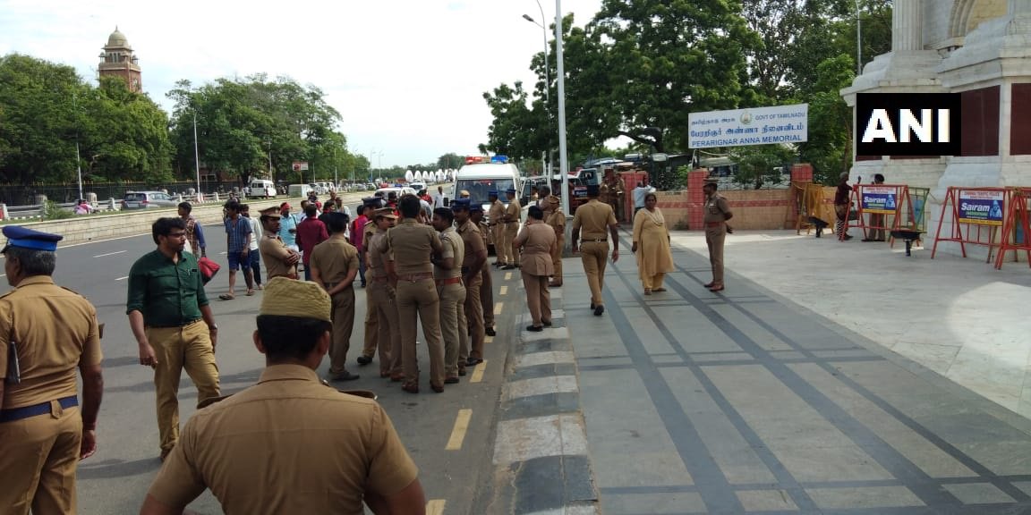 Security beefed up at Marina beach Karunani funeral