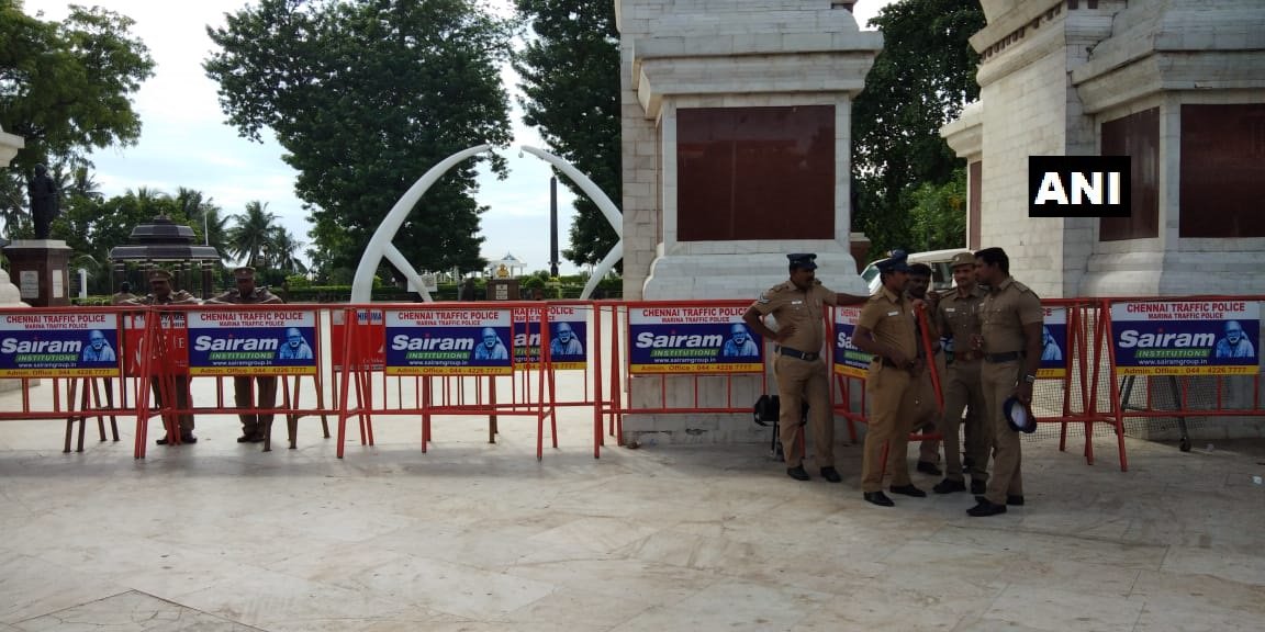 Security beefed up at Marina beach Karunani funeral