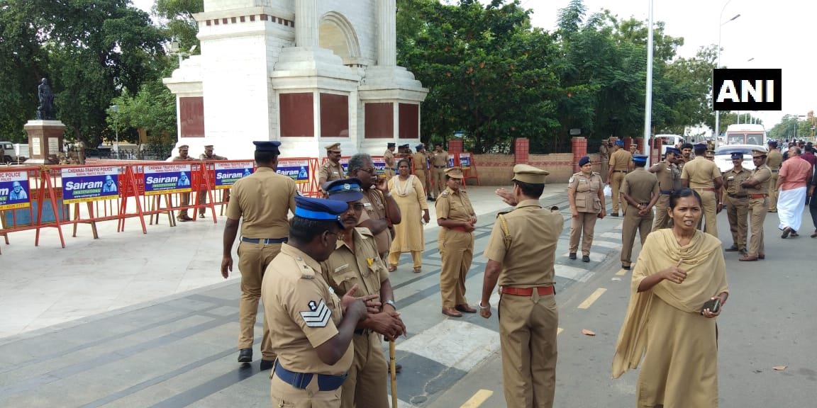 Security beefed up at Marina beach Karunani funeral