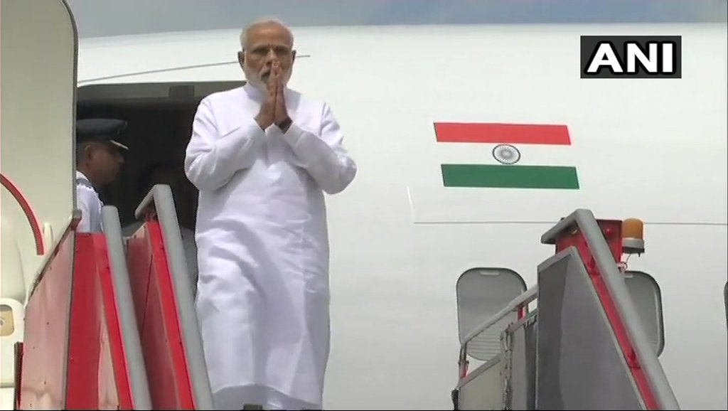 PM Modi in Chennai to pay last respects to DMK chief Karunanidhi. Modi