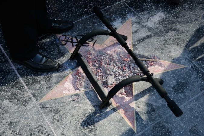 Donald Trump's star vandalised Trumps star