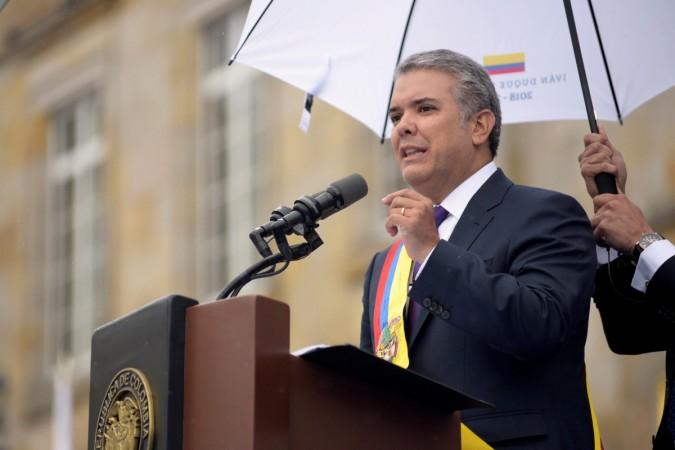 Duque at his inaugural ceremony in Bogota duque inauguration ceremony president colombia