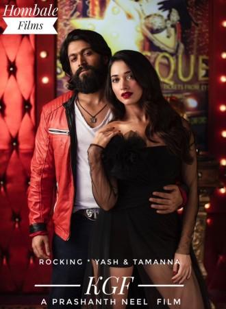 Tamannah's re-entry in Sandalwood with her special song alongside Yash in the upcoming periodic drama KGF. Tamannah Bhatia and Yash grove for Jokae Nannu Baliya Minchu song for KGF movie