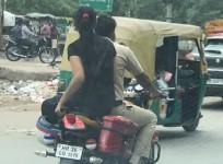 gurgaon cop without helmet