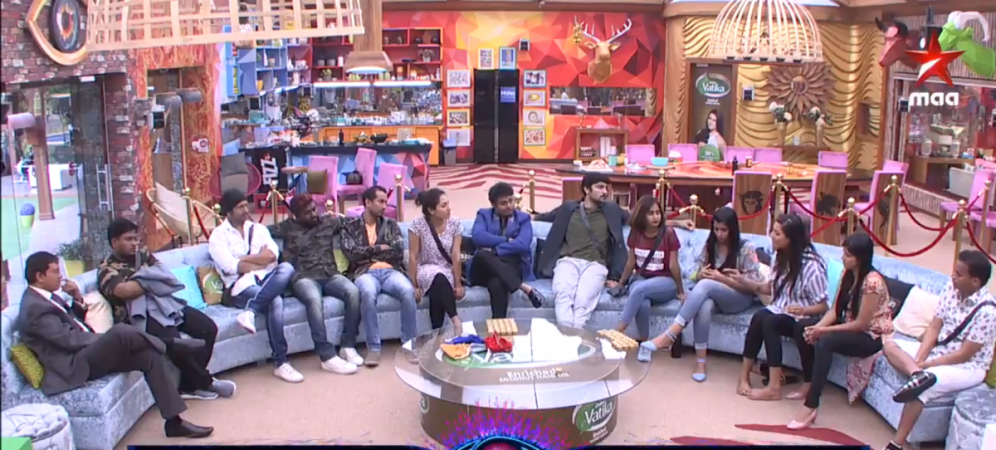 Babu Gogineni targets Kaushal and other teammates for the unfair game strategy during the Men vs Women task. Heated conversation over Babu Gogineni and Kaushal. Babu also targets Shyamala, Deepti and Geeta for supporting Kaushal.