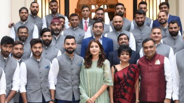 Anushka Sharma with the Indian team