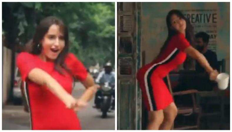 Nora Fatehi sets out new dare similar to Kiki Challenge Nora Fatehi sets out new dare similar to Kiki Challenge