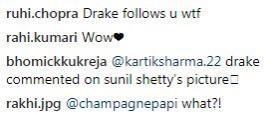 Drake calls Athiya Shetty's father legend