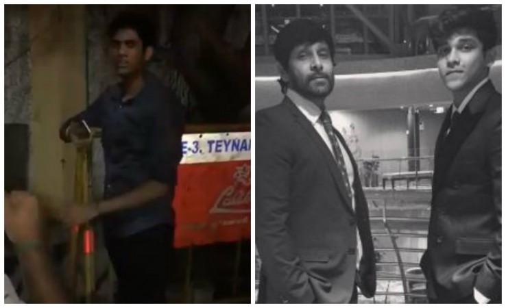 Vikram's son Dhruv rams car into auto-rickshaws Vikram's son Dhruv rams car into auto-rickshaws