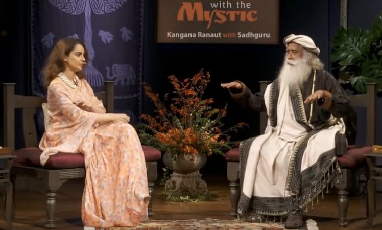 Kangana Ranaut at the Kangana Ranaut, Sadhguru Jaggi Vasudev