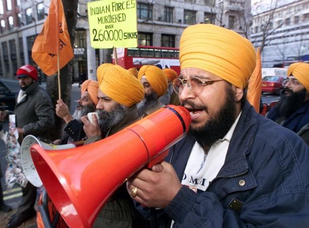 In picture: Demonstrators shout slogans in London Pro-Khalistan rally