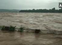 Overflowing Baes river in Hampirpur, HP