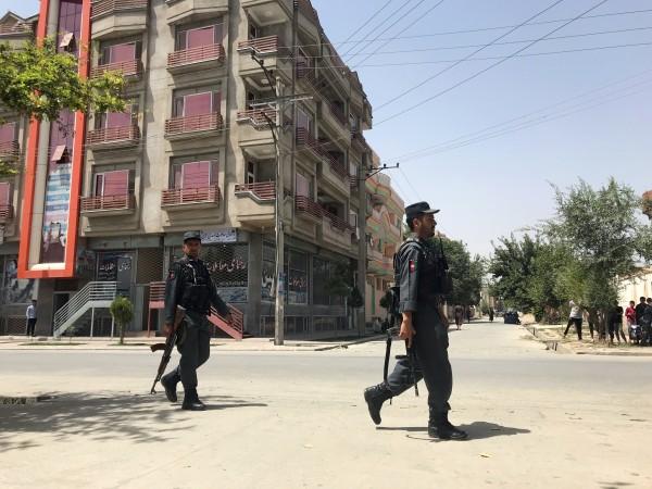 Police arrive at the site of the blast in Kabul kabul attack