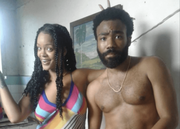 Rihanna and Donald Glover posing together Instagram Rihanna and Donald Glover posing together, are they filming their next movie?