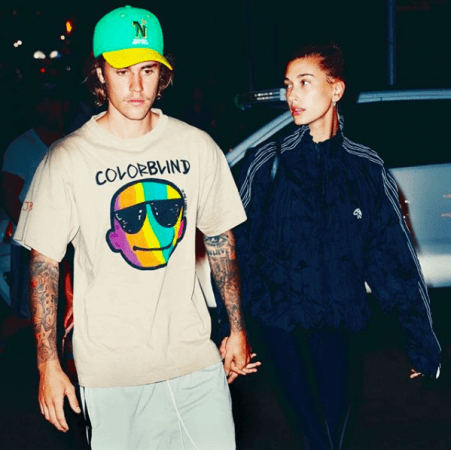 Hailey Baldwin with Justin Bieber at Joan's on Third October 12