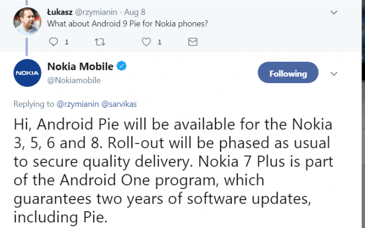 HMD Global Oy promises to release Android Pie for several Nokia phones. Nokia Mobile, Android Pie, Android 9, Nokia 8, Nokia 6