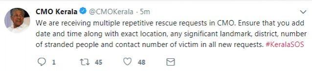 kerala cmo tweet