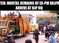 Watch: Mortal remains of Vajpayee arrive at BJP HQ