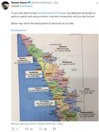 Defence Ministry tweet on kerala flood relief