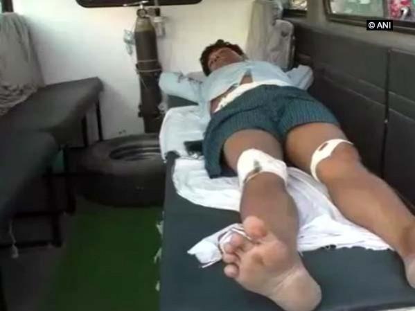Sanjay Kumar taken in an ambulance bihar professor attacked