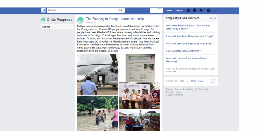 Users can activate safety check on Facebook to let their loved one know they are safe. Facebook, Safety Check, Kerala Floods