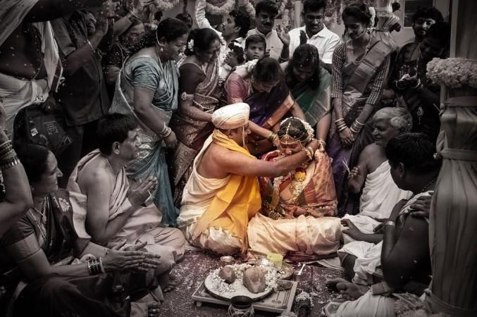 A picture from Pawan Wadeyar and Apeksha Purohit' wedding. Pawan Wadeyar Wedding
