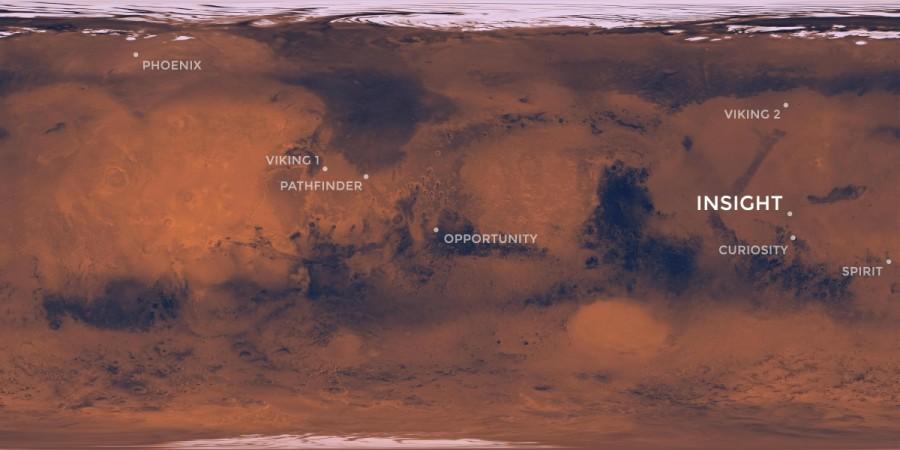 Elysium Planitia, a flat-smooth plain just north of the equator makes for the perfect location from which to study the deep Martian interior Map of Mars