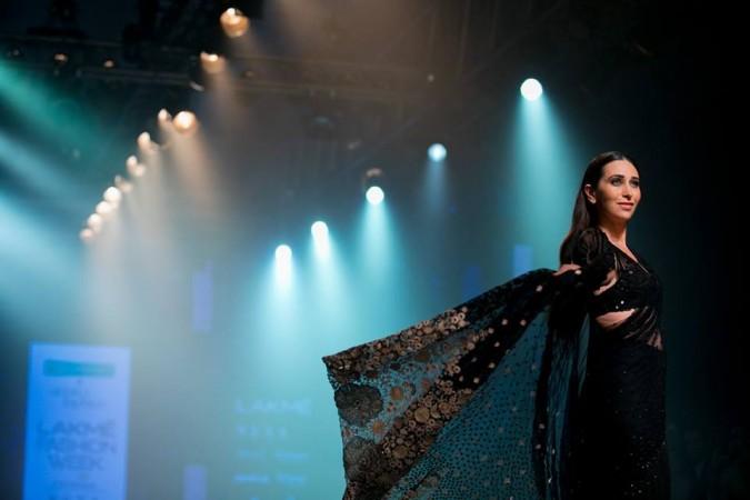 Actress Karisma Kapoor was on the runway for designer Arpita Mehta. Actress Karisma Kapoor was on the runway for designer Arpita Mehta